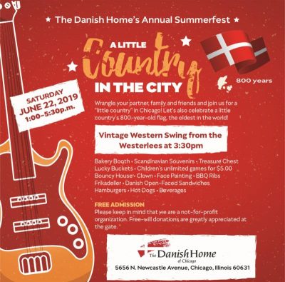 A flyer advertises a summer festival.